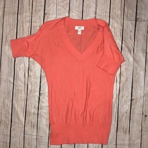 Coral short sleeve lightweight sweater